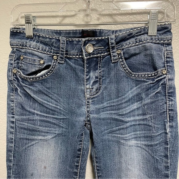 VTG Y2K 90s 2b Bebe Embelished Skinny Jeans Size 26 - Picture 2 of 7